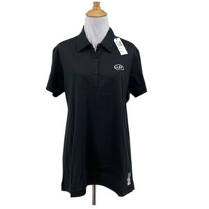 Travis Mathew Polo Shirt Women XL Extra Large Black Pima Cotton Blend Golf *LOGO